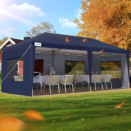 Quictent Faltpavillon 3x6m wasserdicht | Partyzelt, Gartenpavillon, stabil, mit Seitenwänden, UV-Schutz 50+, Tragetasche inkl, Stahlrahmen, einfacher Aufbau