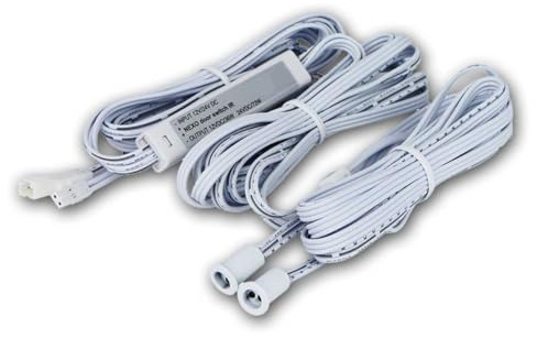 world-trading-net Micro-IR Möbelschalter Nexo 2-Sensoren – Automatische LED-Beleuchtung für zweitürige Schränke, 12V/24V, berührungslos, Weiß