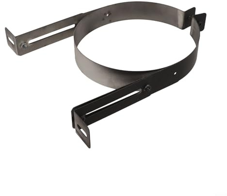 Soporte ajustable para tubo de chimenea de 150 mm, abrazadera resistente al calor para colgar tubos de estufa, soporte negro para estufas de chimenea y sistemas de calefacción (18 cm)