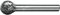 Format Frässtift HM kugelförmig 1210 Alu 8mm 12x10,8mm