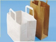 250 Stück Papiertaschen Papiertüten weiß 22+10x28cm