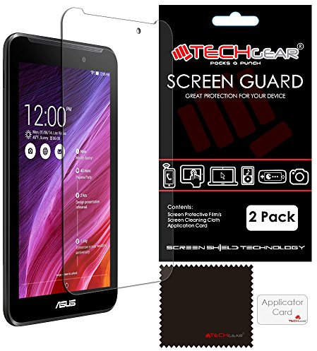 TECHGEAR [2 Stück Displayschutz für Asus MeMO Pad 7 (Modell ME70C / ME170C / ME170CG) - Ultra Klare Schutzfolie - mit Reinigungstuch + Applikationskarte