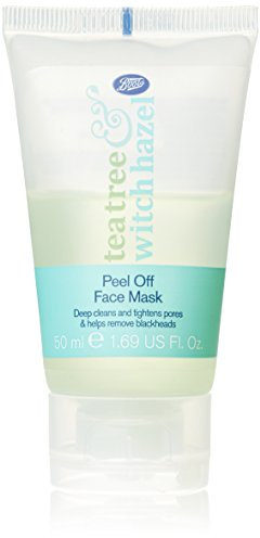 Boots Tea Tree Witch Hazel Peel Off Face Mask-Deep Cleans & Tightens Pores & Helps Remove Blackheads 50ml