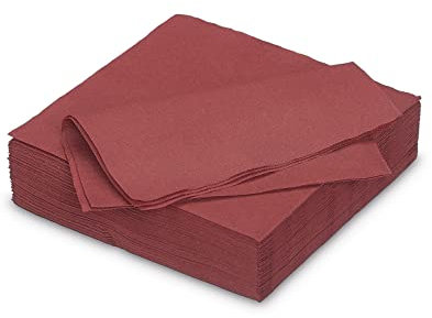 Servietten aus Papier 33x33cm 50 Stück - Farbauswahl in 25x25/33x33/40x40cm - Einweg Tischservietten 2-lagig - Einfarbige Papierservietten für Hochzeit, Geburtstag und Alltag - Weinrot