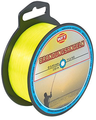 WFT Zielfisch Brandung 250m 0,40mm 11,5kg gelb - Angelschnur zum Brandungangeln auf Dorsch & Plattfisch, Monofile Schnur