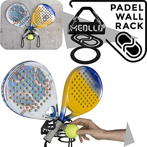 MEOLLO Support Raquette de Padel (100% Acier) (Noir)