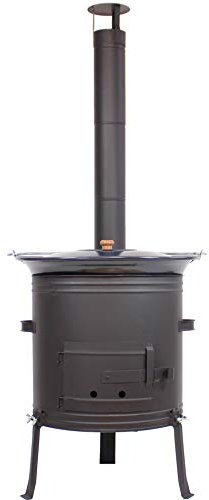 Gulaschkessel Gulaschkanone 42 cm mit 22 Liter Gulaschtopf Set emailliert | Eintopfofen, Glühwein-Kessel, Feldküche, Suppenkessel | Kochkessel für Kesselgulasch