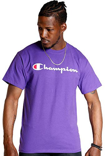 Champion Herren Big & Tall Classic Tee C Script T-Shirt, Violett, L