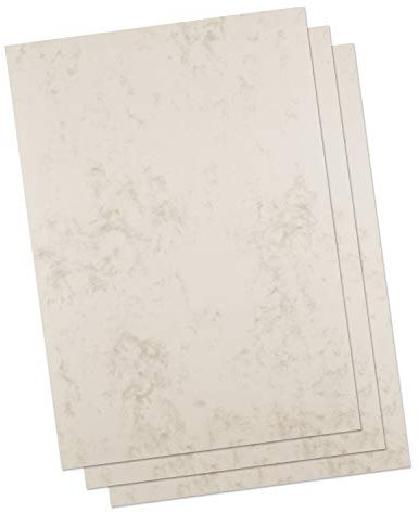 Betterpress® 50 Blatt Marmorkarton chamois 200 g, A4 – Beidseitig Marmoriertes Papier in hochwertiger Qualität – Druckerpapier marmoriert ideal als Speisekarte, Zertifikat und Urkunde