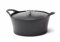 CUISINOX - Volcan - Cocotte ronde 20 cm avec couvercle - 1.6 L - Fonte de fer emaillée - Compatible tous feux dont induction - sans PTFE ni PFOA - Noir