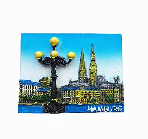 Kühlschrankmagnet, Motiv: Hamburg Deutschland, Souvenir, Geschenk, Heimküche, Dekoration, Magnet-Aufkleber, Hamburg Deutschland, Kühlschrank-Magnet-Kollektion
