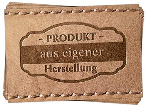 Logbuch-Verlag 25 Etiketten Aufkleber Produkt aus eigener Herstellung Text Geschenkaufkleber Paketaufkleber Kunden für Versandkartons 7 x 5 cm