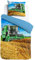 ESPiCO Wende Bettwäsche Sleep and Dream Mähdrescher Grün Landmaschine Erntemaschine Feldmaschine Landwirtschaft Feld Stroh, Größe:135 cm x 200 cm