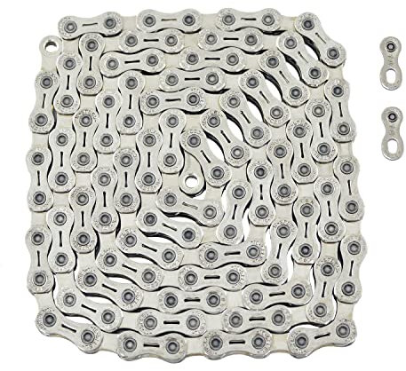 YBN 10 Gang Kette 120 Glieder mit Powerschloss für Shimano Sram Campagnolo, Silber, YB2346