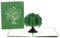 Albero verde, natura, foresta, albero della vita, biglietto pieghevole 3D, biglietto pop-up, biglietto di auguri, biglietto di auguri, biglietto regalo (verde)