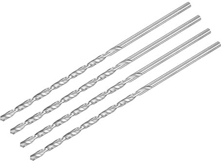 sourcing map HSS(Haute Vitesse Acier) Extra Long Forets Hélicoïdaux 4.2mm Perceuse Diamètre 160mm Longueur 4Pcs