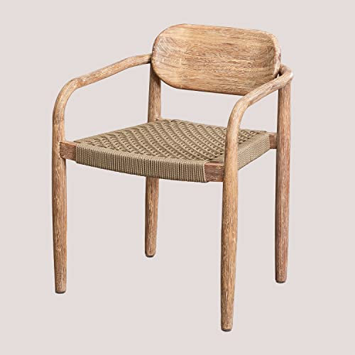 SKLUM 4er Set Gartenstühle aus Holz mit Armlehnen Naele Braun Weizen