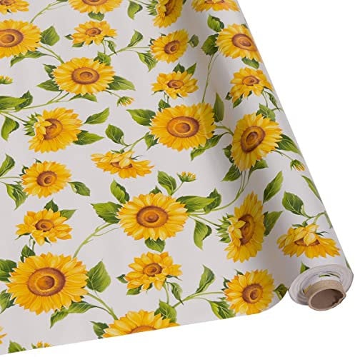 DéVa Wachstuchtischdecke Sonnenblumen in 1,4m Breite (Meterware) - PVC Wachstuch - Outdoor und Indoor Tischdecke