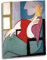 Lasite Pablo Picasso Bilder Leinwand Küche Wandbilder Wohnzimmer für Schlafzimmer Dekoration Wohnung Home Deko Kunstdruck fertig zum Aufhängen 1932 Femme assise（50x65cm） 20x26inch,Gerahmt