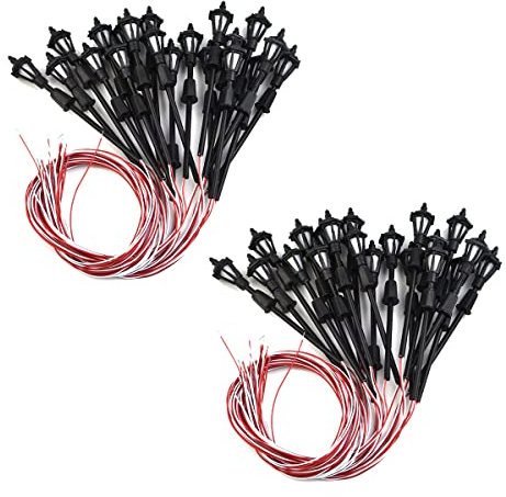40 pezzi modello ferroviario treno lampade modello luci LED lampione 1:150 OO/HO scala