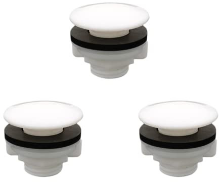 Lot de 3 bouchons en plastique et caoutchouc pour évier de cuisine - 38 mm