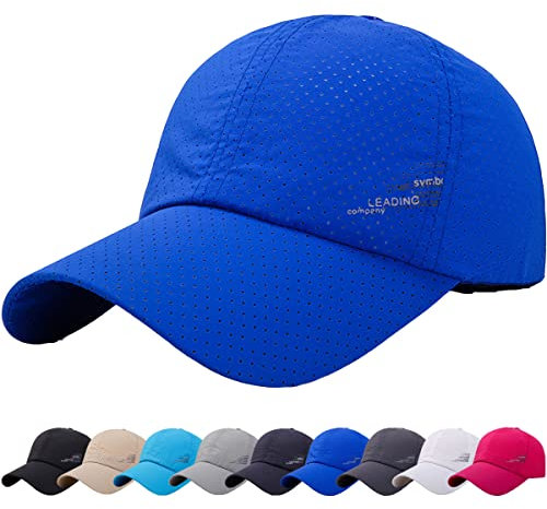 DURINM Cappello da Baseball Traspirante Cappellino Uomo con Visiera Origins Baseball Cotone Cappello Uomo Cappello da Donna Estivo Protezione UV per Sport (Blu Reale)