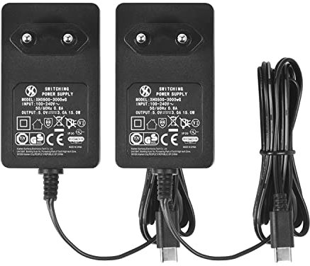 2er-Pack AC zu DC 5V 3A Netzteil, Stecker USB Typ C, Plug EU