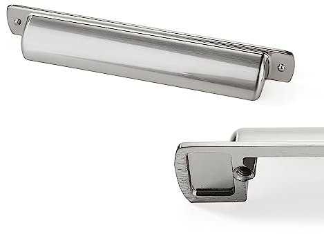 CABDM Cup Pulls 10 Pack 5(128mm) Center to Center Drawer Pulls Brushed Nickel Cabinet Cup Pulls Kitchen Hardware Satin Nickel Cabinet Knobs Bin Cup Drawer Handles.