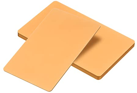 PATIKIL 0.8mm Metall Wirtschaft Karten 6 Pack Leer Name Karte Laser Gravur Eloxiert Aluminum für Heimwerker Geschenk Karten Golden