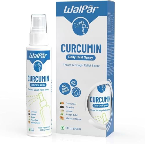 Beruhigendes Curcumin-Halsspray mit schwellungshemmenden Eigenschaften (30 ml) – Hustenspray – Veganes Honig-Halsspray – Fördert die Mundgesundheit mit Curcumin-Ergänzungsmitteln