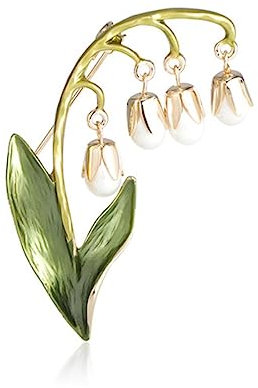 YAHOYA Elegante kleine Lilie Brosche Emaille Anstecknadel Pflanze für Frauen Weibliches Bankett Abschlussball Hochzeitszubehör Kleid Mantel Tasche Ornamente