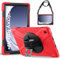 Gerutek for Samsung Tab A9 Plus Shockproof Case Heavy duty Strong Tab A9 plus Case with 360° Rotating Stand/Hand & Shoulder Strap Bumper Protective Case for Samsung Galaxy Tablet A9 Plus 2023, Red