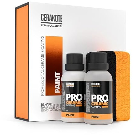 Cerakote® Professional Ceramic Coating for Cars – High Gloss Professional Grade Paint Protection Kit, Ultra Hydrophobic, UV & Chemical Resistant, Easy Application, 500 Wash Longevity, (2) 30ml Bottles