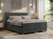 MKS MEBLE Boxspringbett 200x200 elektrisch verstellbar 7-Zonen Taschenfederkern Matratze inkl Visco Topper Bett 200x200 mit Motor Polsterbett Motorbett - Elektro - Dunkelgrau Struktur - H4