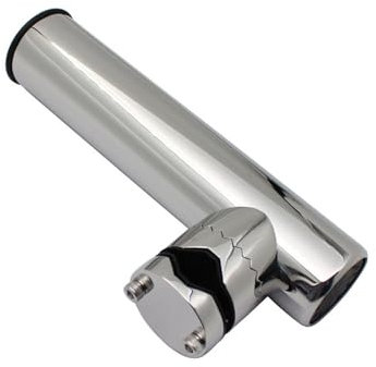 KOVNISE 1 Pc Boat Rod Holders Silver Adjustable Sea and Yacht Fishing Rod Barrel Universal Fit Kit Durable 316 Stainless Tournament Style Clamp on Fishing Rod Holder