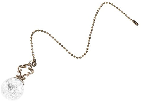 BESTonZON Lüfterschalter Anhänger Leichte Zugkette Dekoratives Verlängerungsornament Zugkette Mit Verbindungsstück Kugelkette Mit Zugkette Für Deckenleuchte Kristall Perlenkette Lampen