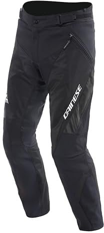 Dainese - Drake 2 Air Absoluteshell Pants, Pantalones de moto Impermeables, Ventilados, con Rodilleras Extraíbles, Hombre, Negro/Negro, 52