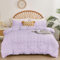 Fondream Lilac Seersucker Duvet Cover King Size Pompom Tassels Design Bedding Set Textured Bedding Set with Zipper Closure (Lilac, 220x230cm)