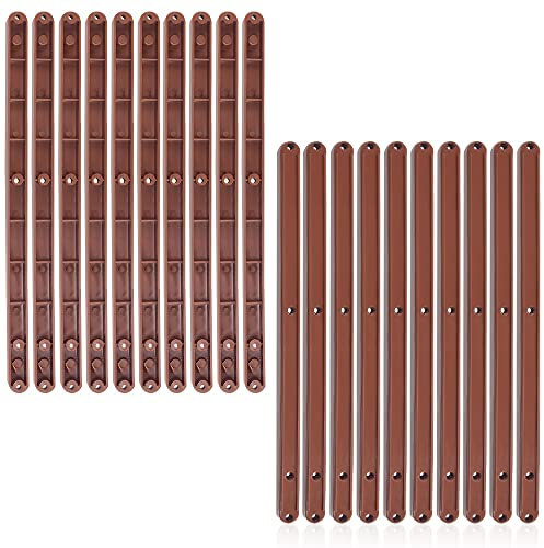 YAANBUNB 10 Pair Drawer Runners, 300mm Brown Plastic Drawer Slides Kitchen Cupboard Rails Cabinet Sliders Keyboard Tray Runners Draw Rail Set Draw Runners Replacement for Kitchen in Grooved Drawers