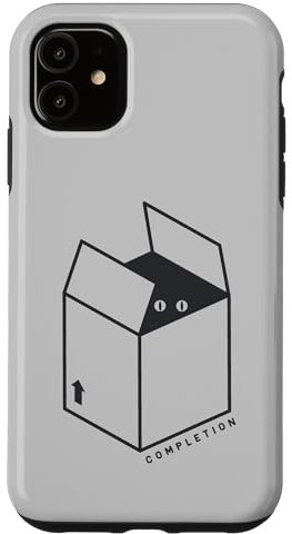 Hülle für iPhone 11 Minimalistische Kunst einer Katze im Karton für Katzenliebhaber