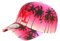 Hip Hop Honour Casquette NY Rose et Noire Palmiers Look Tropical Bora Baseball - Taille Unique - Rose