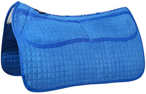 Harrison Howard Diamond Quilted Western-Schabracke, verstellbare Schaumstoffeinsätze und 4 Taschen, Reitpad mit zusätzlicher Polsterung und Komfort, Kobaltblau