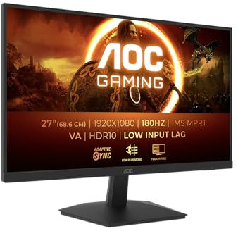 AOC Gaming 27G15N2-27 FHD Moniteur 180 Hz, 1 ms, AdaptiveSync (1920 x 1080, 2 x HDMI, DisplayPort) Noir