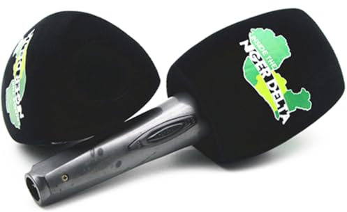 Lot de 2 micros floqués en mousse avec logo personnalisé pour interview, ouverture de 40 mm pour microphones universels (noir)