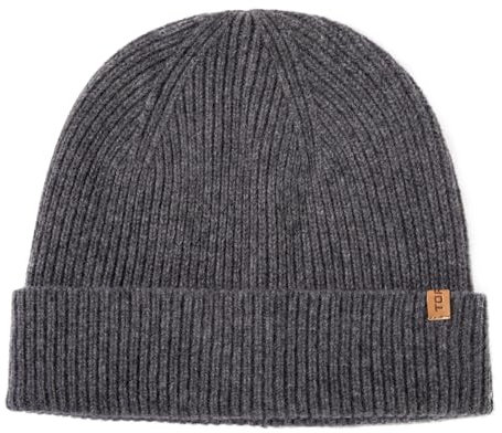TOP-EX Übergroße XL XXL Merinowoll Kaschmir Mischung Beanie Mütze für große extra große Köpfe Männer Frauen Wintermütze gestrickte Schädelmütze kaltes Wetter Jagd Ski Fischer Grau