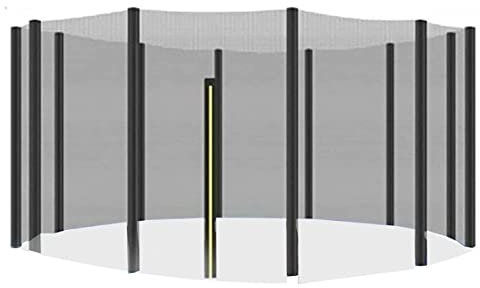 Premium Trampolin-Sicherheitsnetz, rund, 4 m, mit Doppelkopf-Reißverschlüssen, einfach zu installieren und passt auf ein Ersatznetz für ultimative Sicherheit