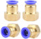 4 pezzi diametro esterno tubo da 12 mm x 1/2 filettatura interna PT, attacco dritto, adattatore pneumatico, collegamento di qualità industriale, connettori di collegamento pneumatici in linea