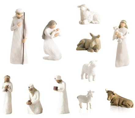 reamhome -Krippenstatue, Krippen-Szenen-Set, Weihnachtskrippen-Statue, Kleine Jesus-Krippe, Miniatur-Kirchendekoration, 10 StüCk