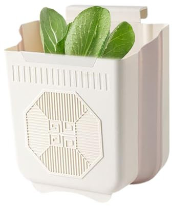 Faltbarer Abfalleimer – Wand-Abfalleimer mit Deckel zum Anklippen, faltbar, tragbar, für Schranktür, Theke, Badezimmer, RV, Lösung