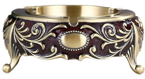 NexaGeniX cendrier Cendrier doré en métal, Motif Unique, for Bureau, hôtel, Salon, Bureau cendriers d'intérieur